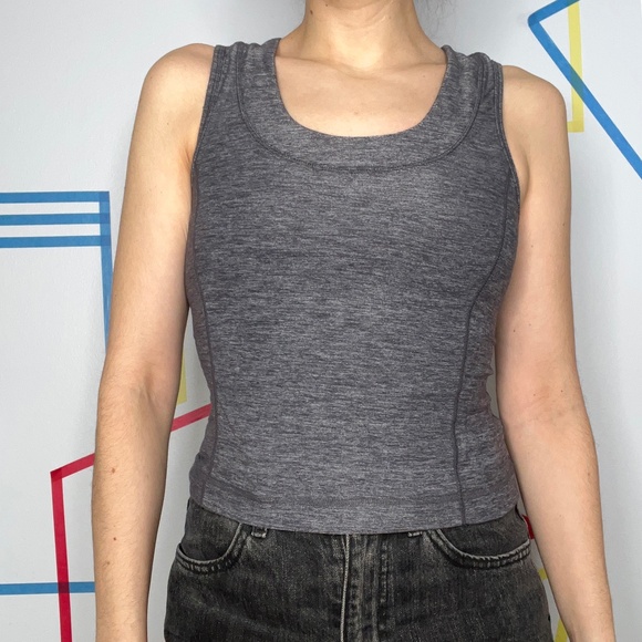 Lululemon Heathered Grey Crop Tank - Picture 1 of 2